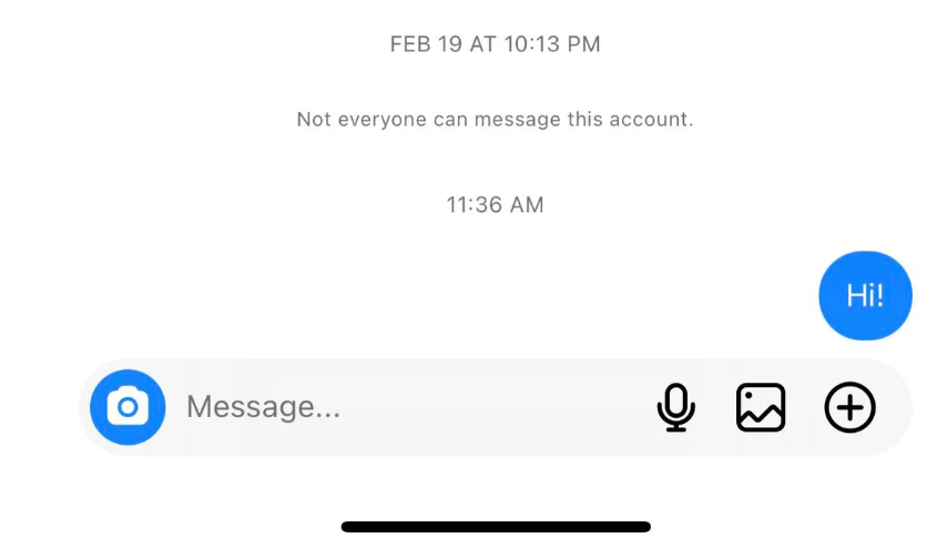 not everyone can message this account facebook messager